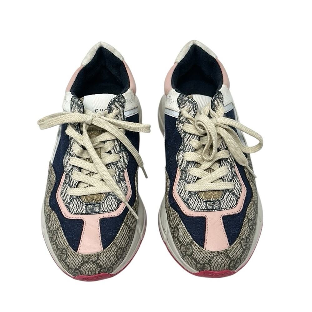 Gucci Rhyton GG Canvas Multi Monogram Low Top Sneakers Runners Size 38.5
